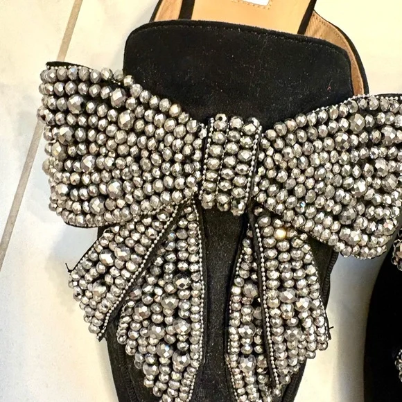 INC International Concepts Women's Black Embellished Bow Mules NEW size 10 - Picture 3 of 4